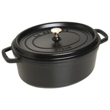 Učitajte sliku u preglednik galerije, Cocotte lonac od lijevanog željeza Staub 31 cm ovalni crni