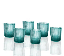 Učitajte sliku u preglednik galerije, Set 6 čaša za vodu Plisse tirkiz Brandani