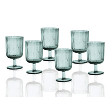 Učitajte sliku u preglednik galerije, Set 6 čaša na stopicu Plisse tirkiz Brandani
