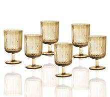 Učitajte sliku u preglednik galerije, Set 6 čaša na stopicu Plisse Amber Brandani