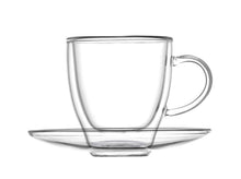 Učitajte sliku u preglednik galerije, Set 2 šolje sa tanjirićem Double glass Brandani