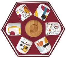 Učitajte sliku u preglednik galerije, Set 6 šolja + bamboo tanjirići Modernism 110 ml u poklon kutiji
