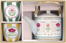Učitajte sliku u preglednik galerije, EasyLife set čajnik sa infuzerom 600 ml i 2 šolje 160 ml Flowery u poklon kutiji