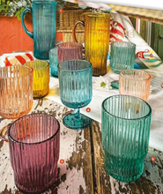 Učitajte sliku u preglednik galerije, Set 6 čaša na stopicu Plisse Amber Brandani