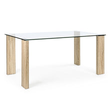 Učitajte sliku u preglednik galerije, Trpezarijski stolovi iz kolekcije Arley se zbog svog neutralnog i svedenog izgleda jednostavno uklapaju uz razne stilove opremanja. Ploča je od kaljenog stakla debljine 12 mm. Kod linije Arley Natural noge su od medijapana presvučene melaminskom folijom sa efektom drveta.