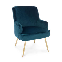 Učitajte sliku u preglednik galerije, Fotelje Clelia su u plišu i modernog su izgleda. Konstrukcija je od drveta, nogice su od čelika sa epoksidnim premazom. Punjenje poliuretanska pjena gustine 25-30kg/m3. Ukupna širina 60 cm, ukupna dubina 66 cm, ukupna visina 82 cm, visina dijela za sjedenje 43 cm, visina rukonaslona 54 cm.
Dimenzija: 60x66x82 cm
Materijal: pliš, drvo, metal
Boja: plava