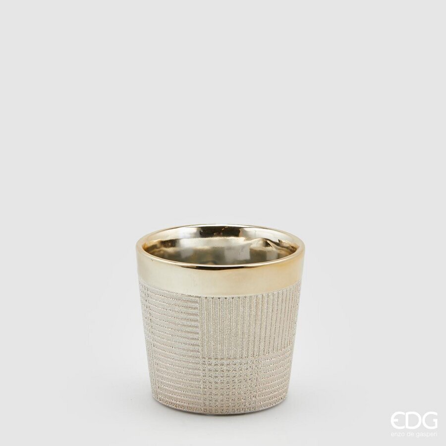 Vaza Quadretti ivory gold 11h cm