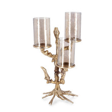 Učitajte sliku u preglednik galerije, Svijećnjak 3 polja Sagar Gold 47h cm
