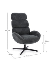Učitajte sliku u preglednik galerije, Fotelja Violante Black Swivel
