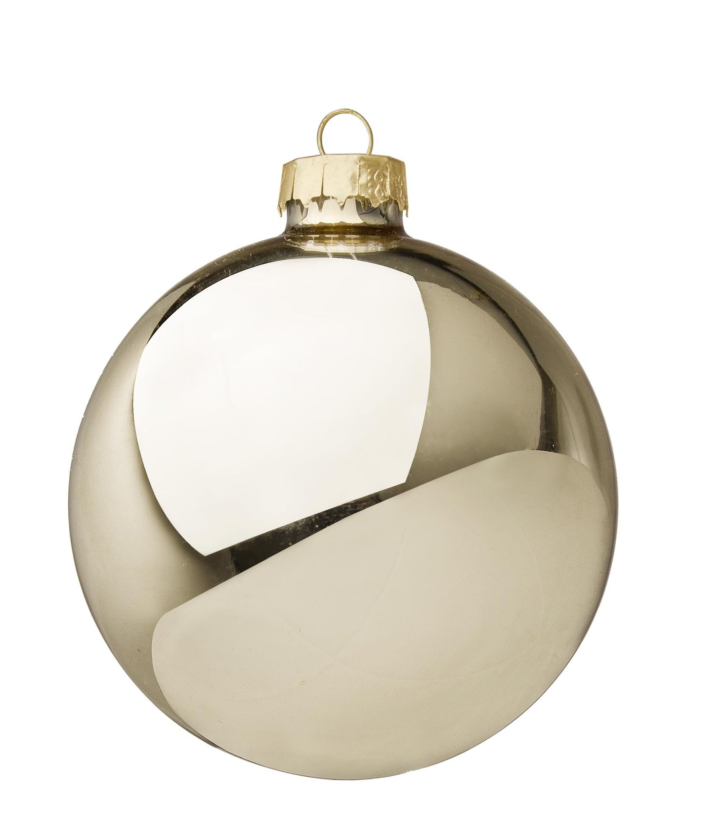 Novogodišnja kugla Shiny šampanj  D80 mm