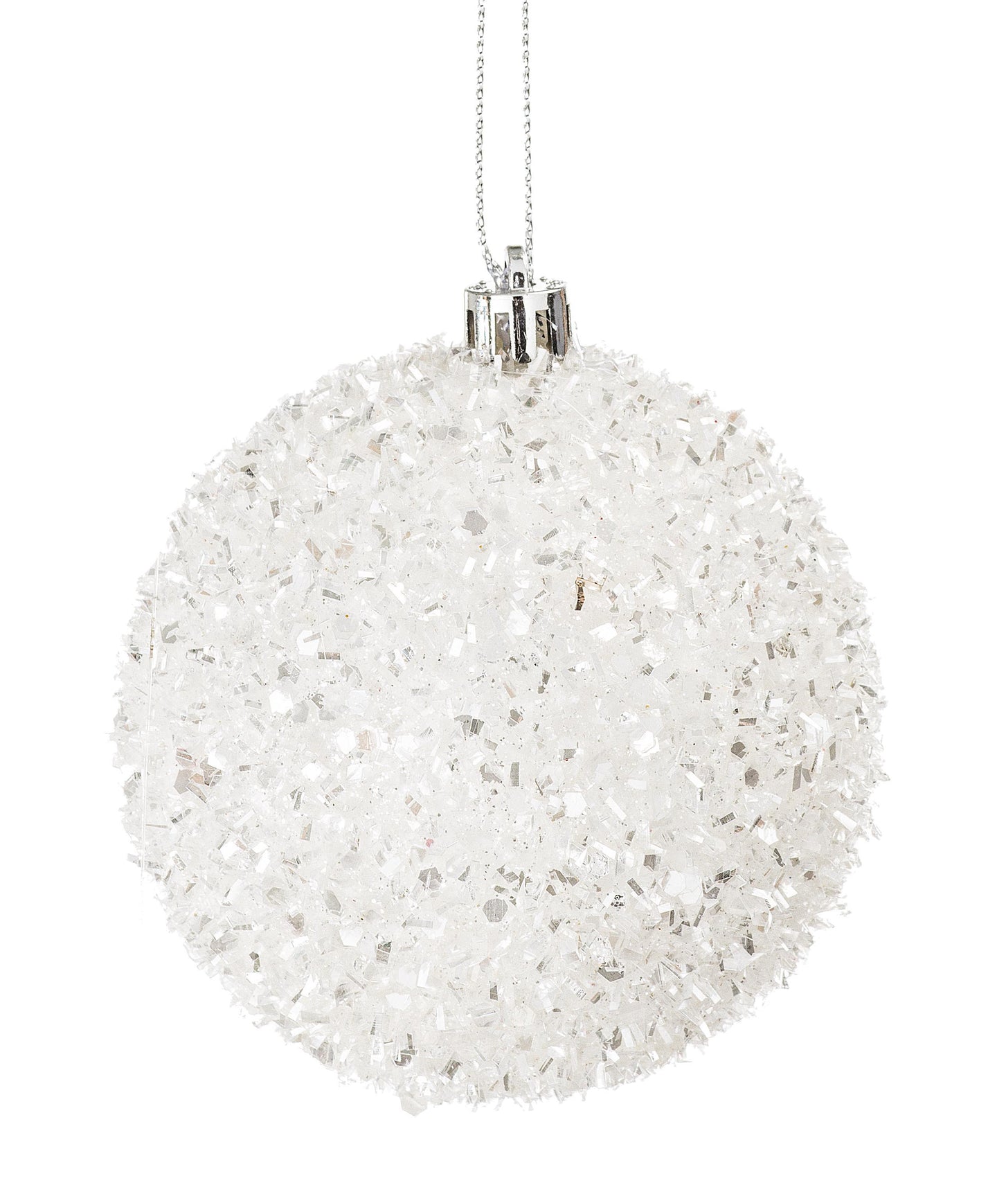 Novogodišnja kugla Angelica bijela 8 cm