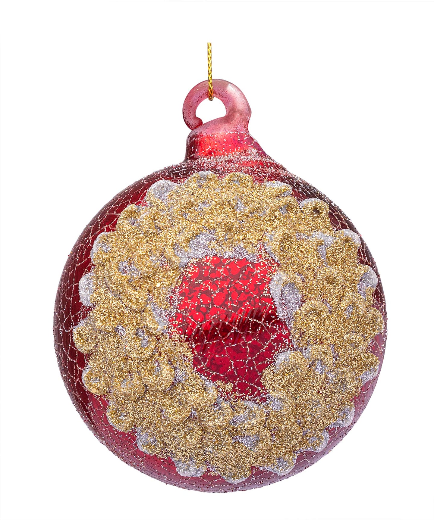 Novogodišnja kugla Florid crvena D80 mm