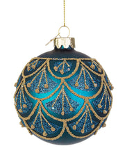 Učitajte sliku u preglednik galerije, Novogodišnja kugla Winslow plava D80 mm
