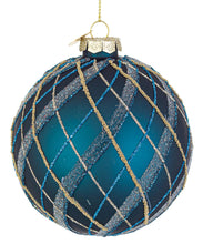 Učitajte sliku u preglednik galerije, Novogodišnja kugla Twist plava D100 mm
