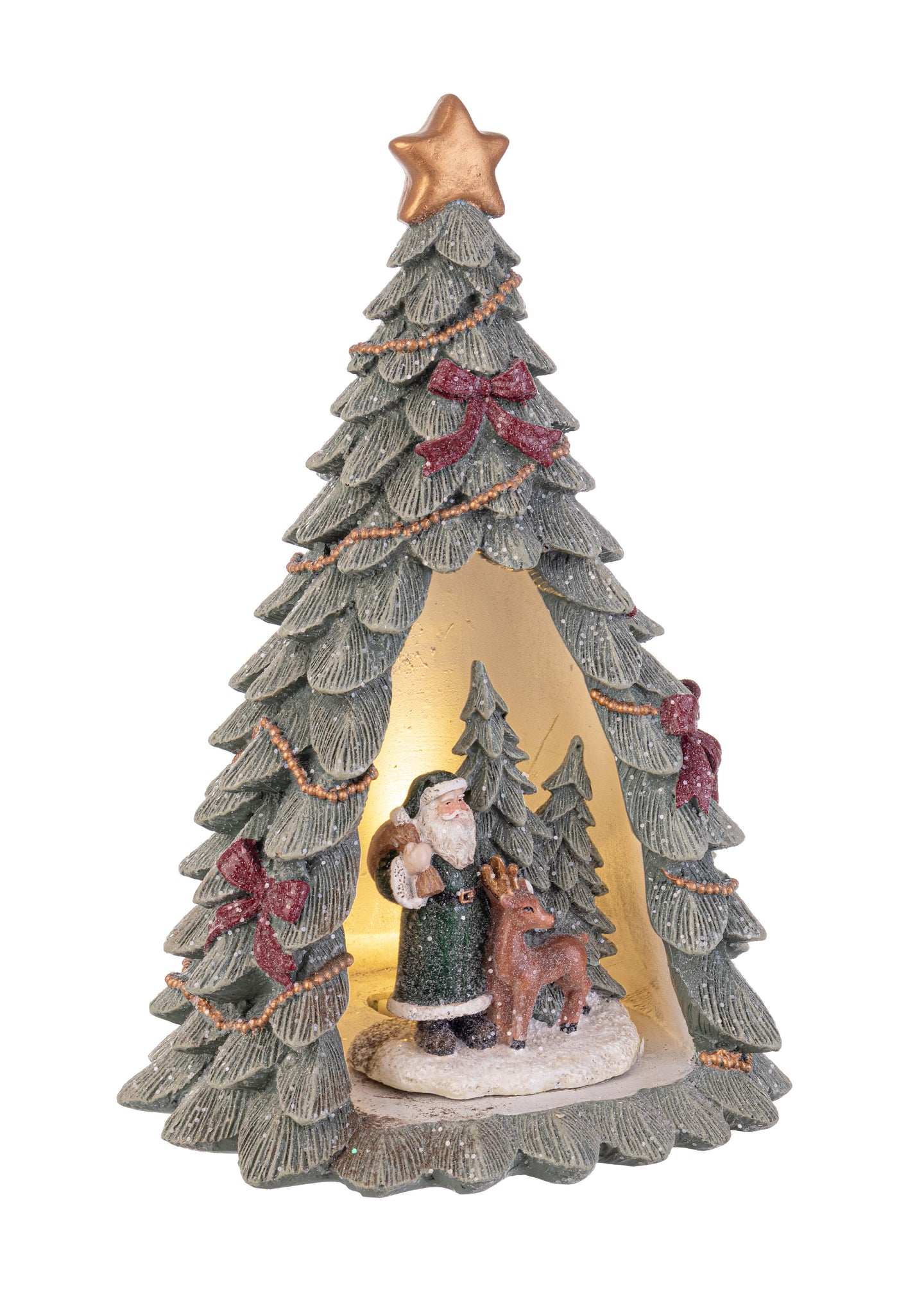 Figura Tyson jelka sa LED svjetlima 11x21h cm