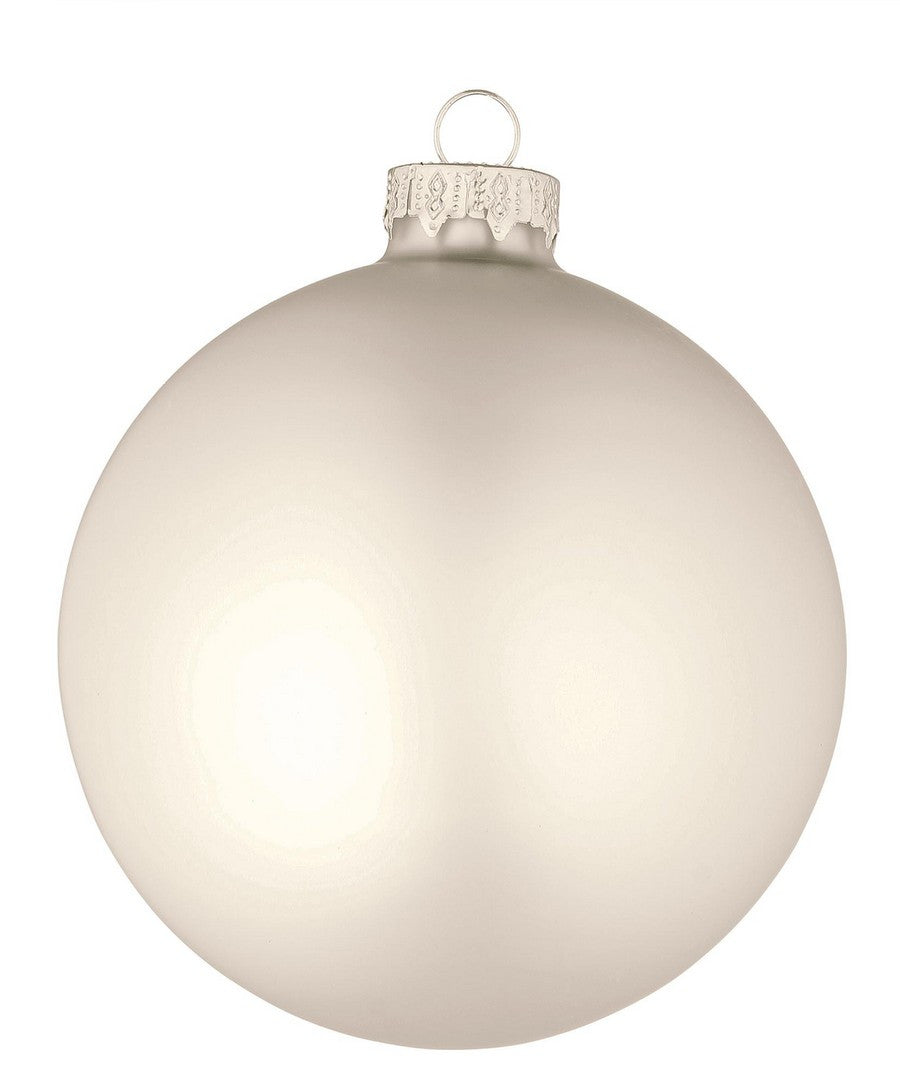 Novogodišnja staklena kugla Opaco bijela 10 cm