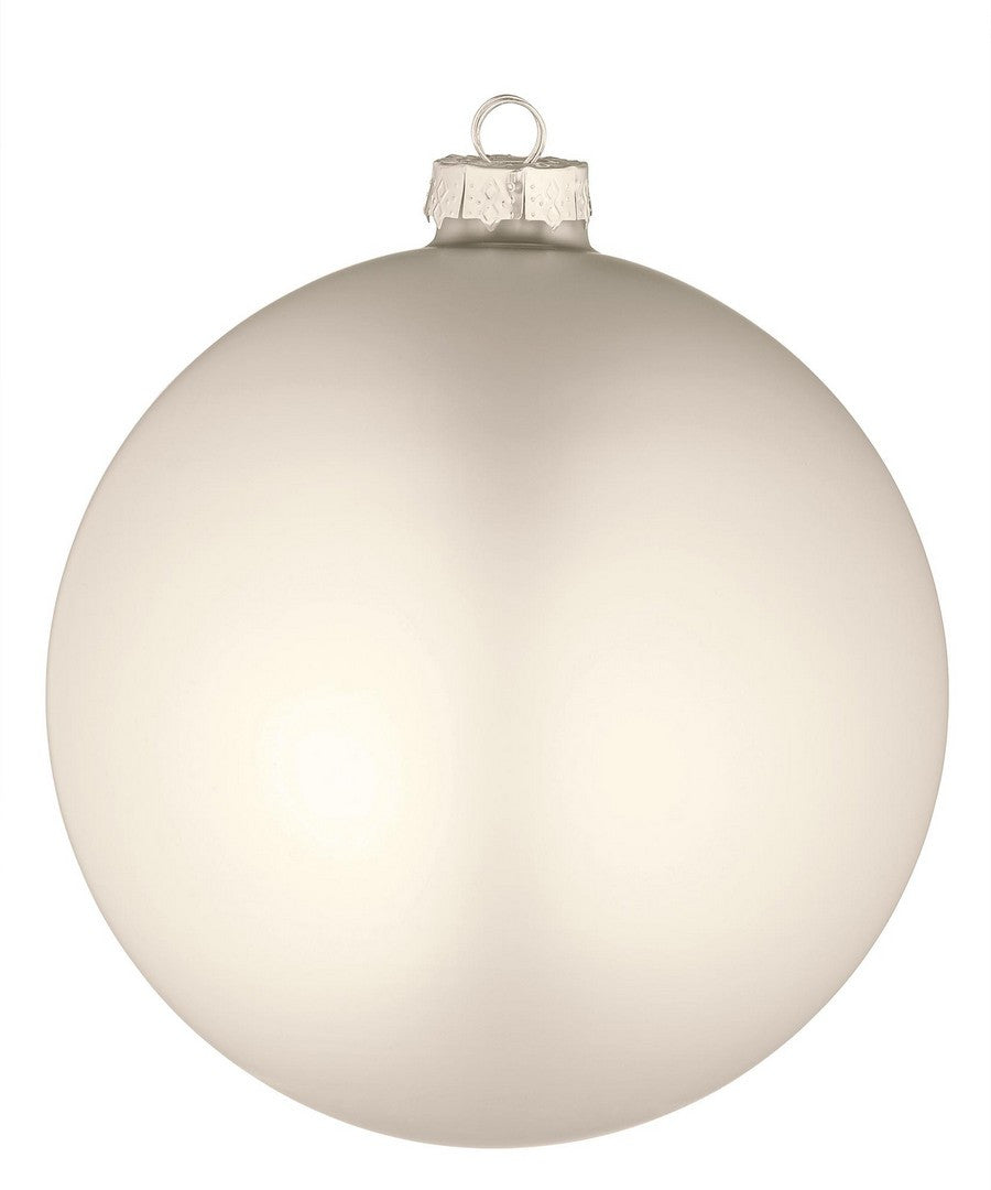 Novogodišnja staklena kugla Opaco bijela 15 cm
