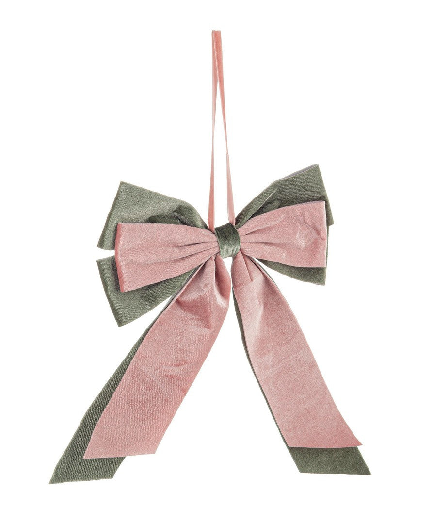 Ukras za jelku Ertemios mašna rozo zelena