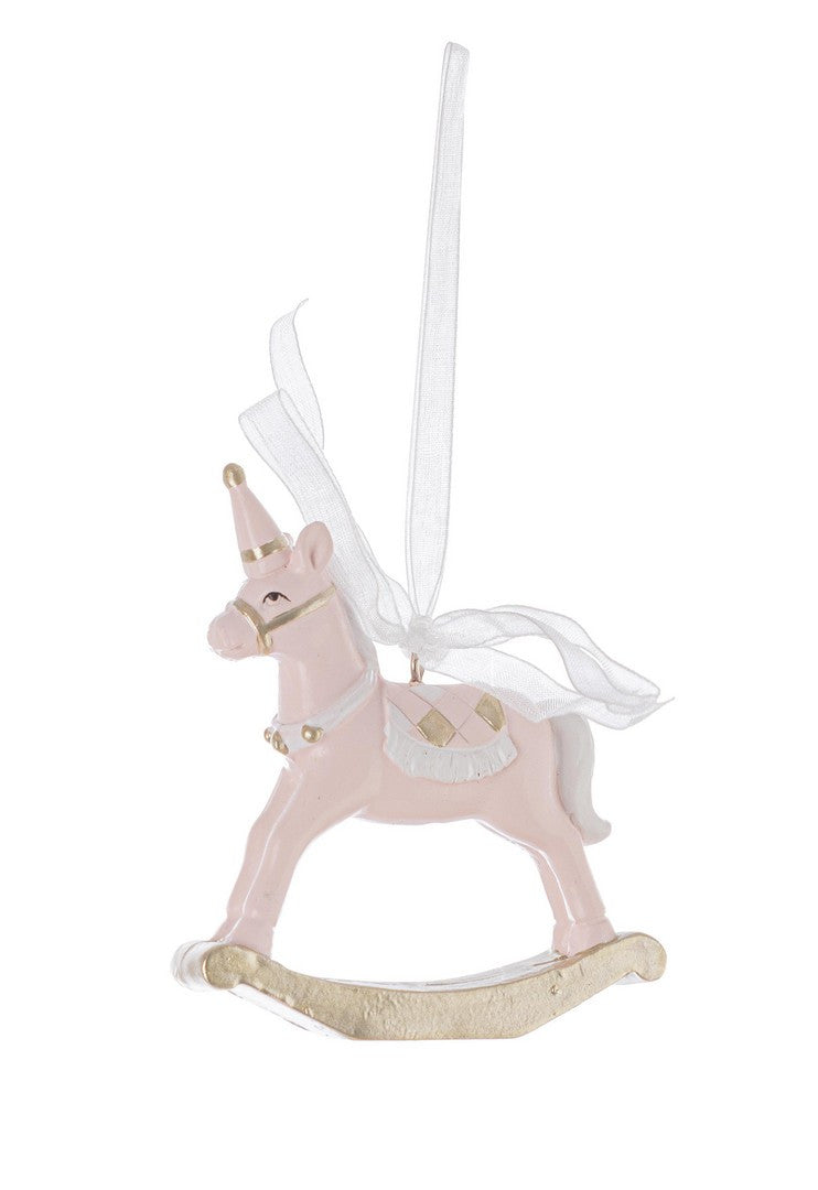 Ukras za jelku konj Dondolo rozi 9 cm