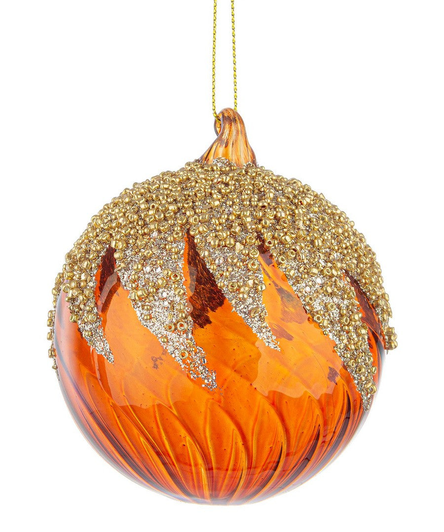 Novogodišnja staklena kugla Vortex Marrone 8 cm