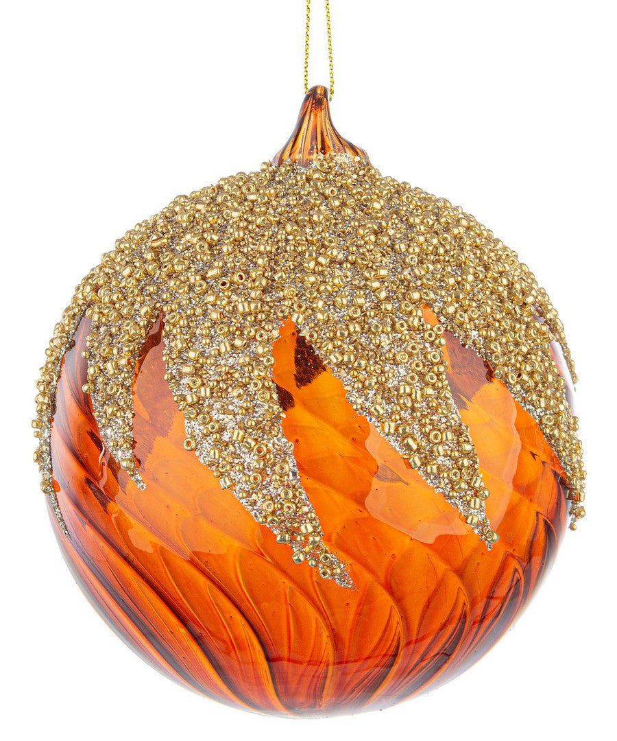 Novogodišnja staklena kugla Vortex Marrone 10 cm