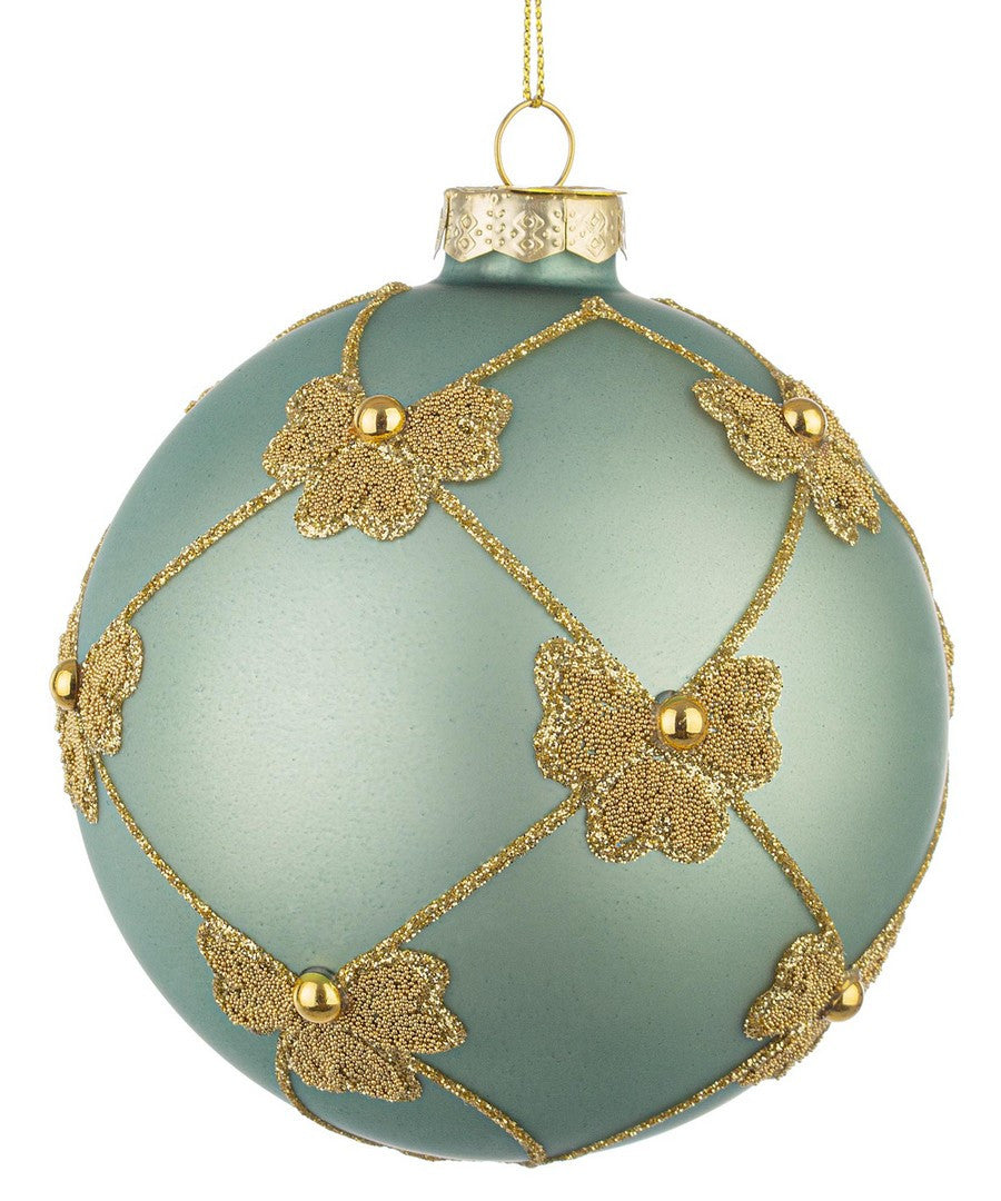 Novogodišnja kugla Flock aqua  8 cm