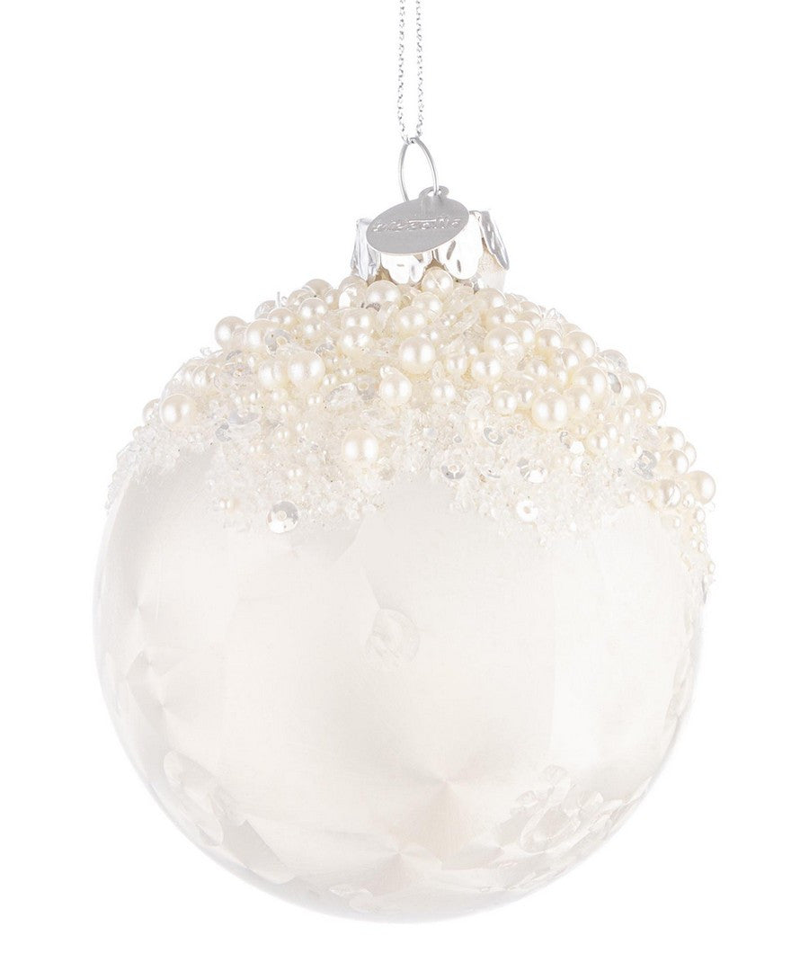 Novogodišnja kugla Voguish bijela 8 cm
