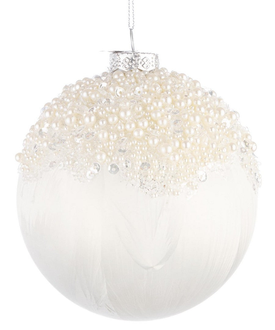 Novogodišnja kugla Voguish bijela 10 cm