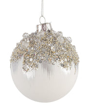 Učitajte sliku u preglednik galerije, Novogodišnja kugla Gleeful bijela 8 cm
