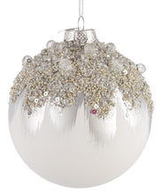 Učitajte sliku u preglednik galerije, Novogodišnja kugla Gleeful bijela 10 cm
