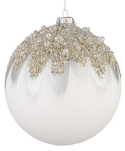 Učitajte sliku u preglednik galerije, Novogodišnja kugla Gleeful bijela 15 cm
