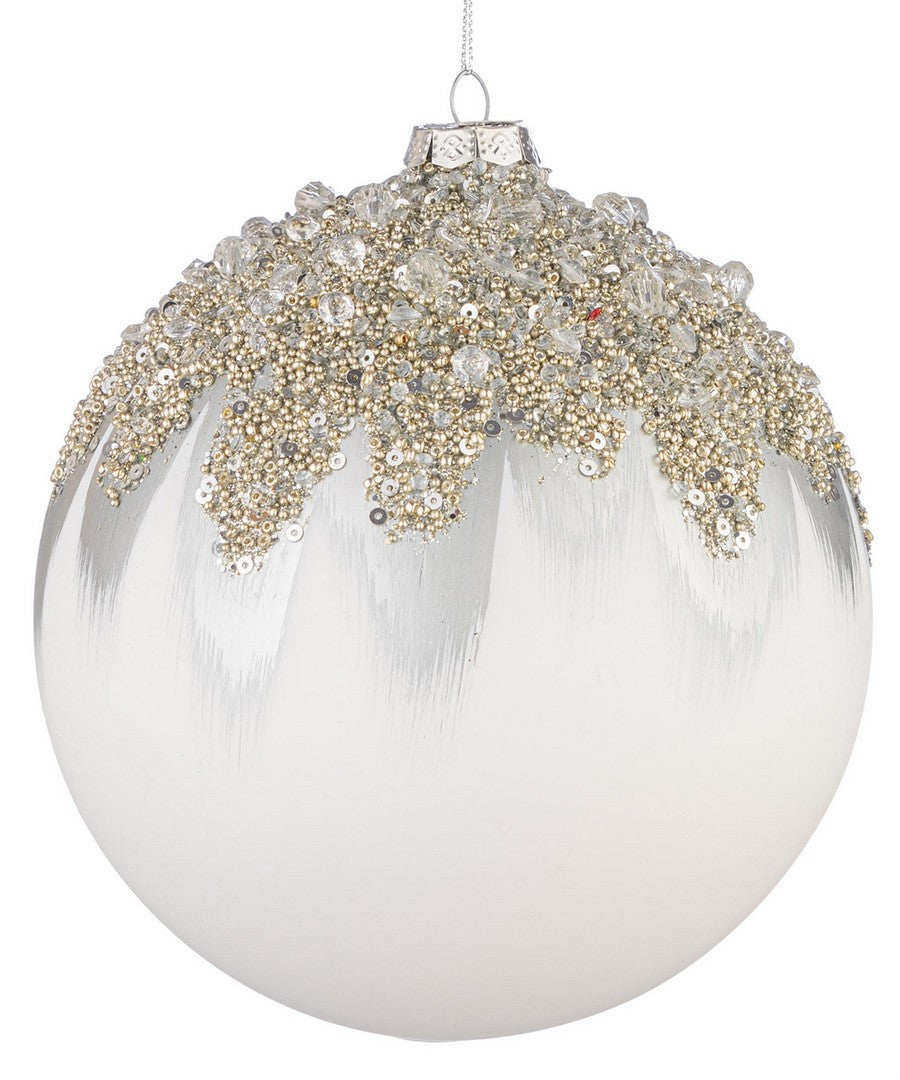 Novogodišnja kugla Gleeful bijela 15 cm