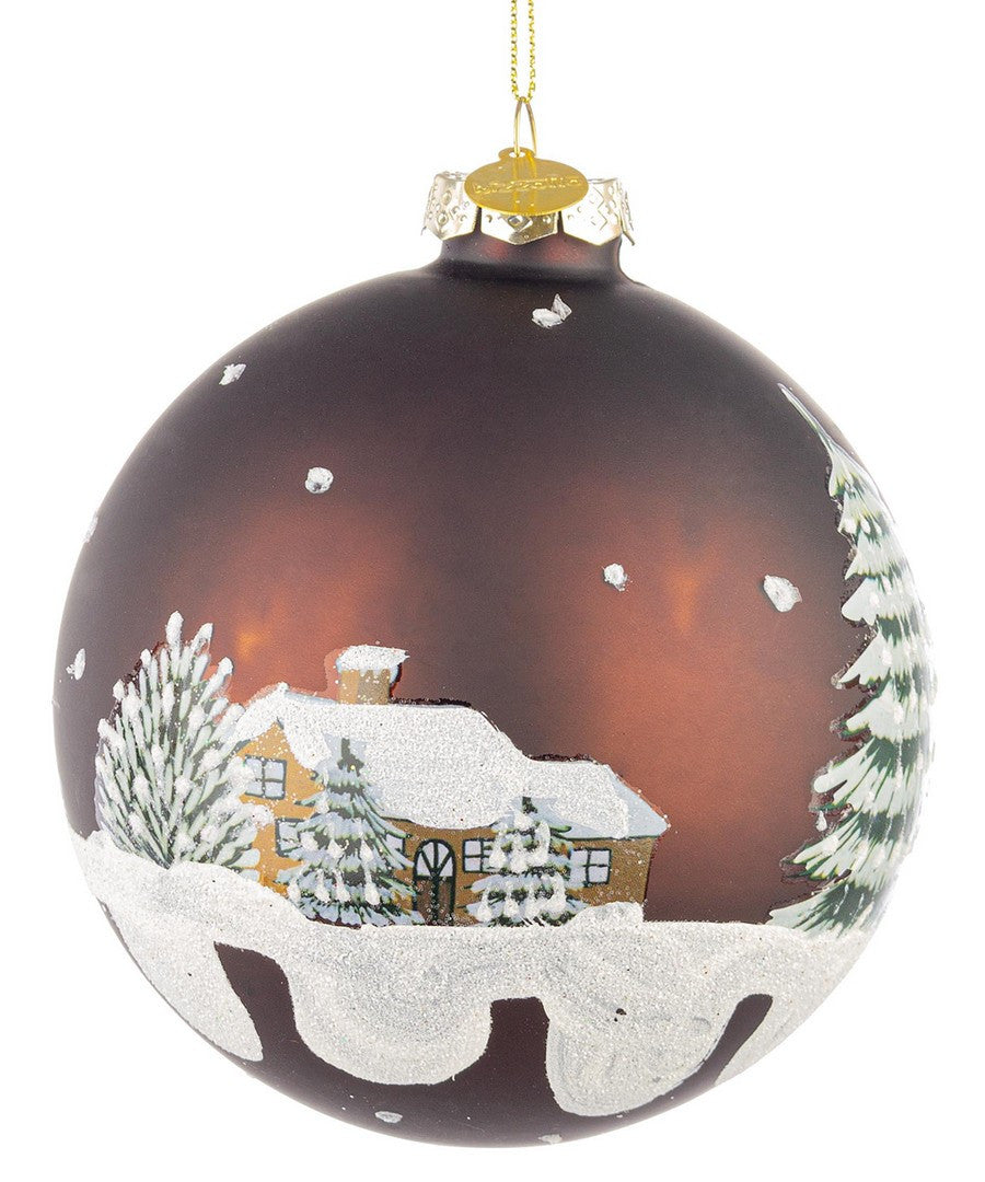 Novogodišnja kugla Village Marrone 10 cm