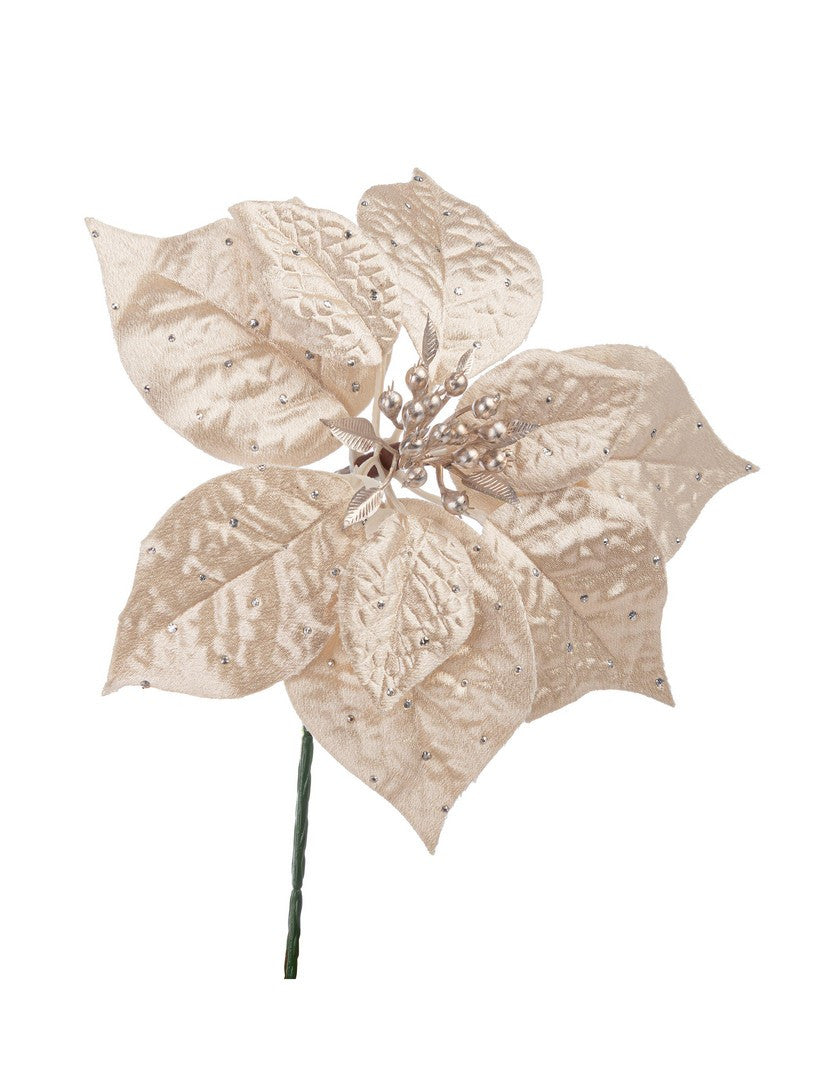 Cvijet za jelku Julie bež 22 cm