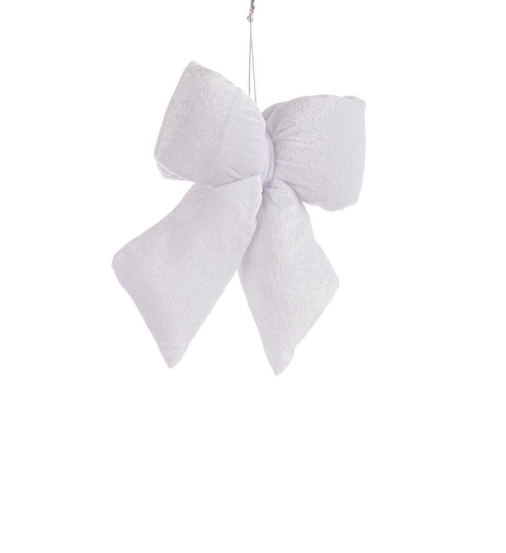 Ukras za jelku Linsey bijela mašna 23h cm