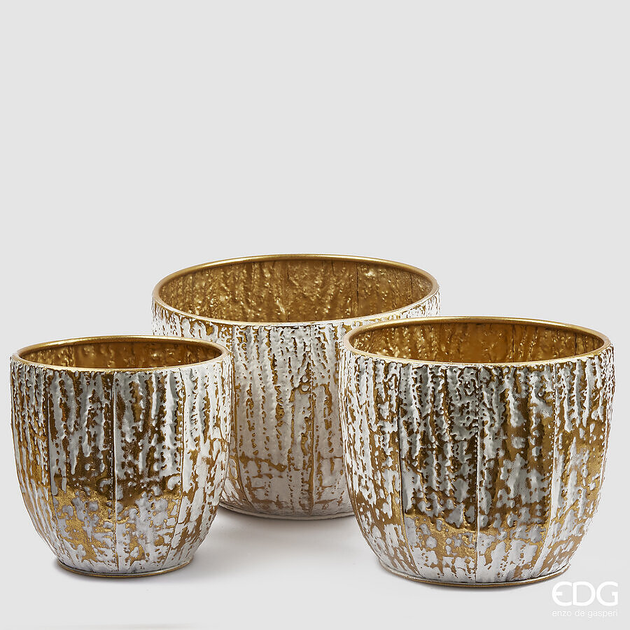 Set 3 vaze Solchi bijelo zlatna