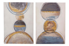 Učitajte sliku u preglednik galerije, Set slika 2/1 Abstract blue/beige 50x3x70 cm
