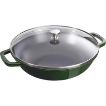 Učitajte sliku u preglednik galerije, Wok tava od lijevanog željeza Staub 30 cm zelena
