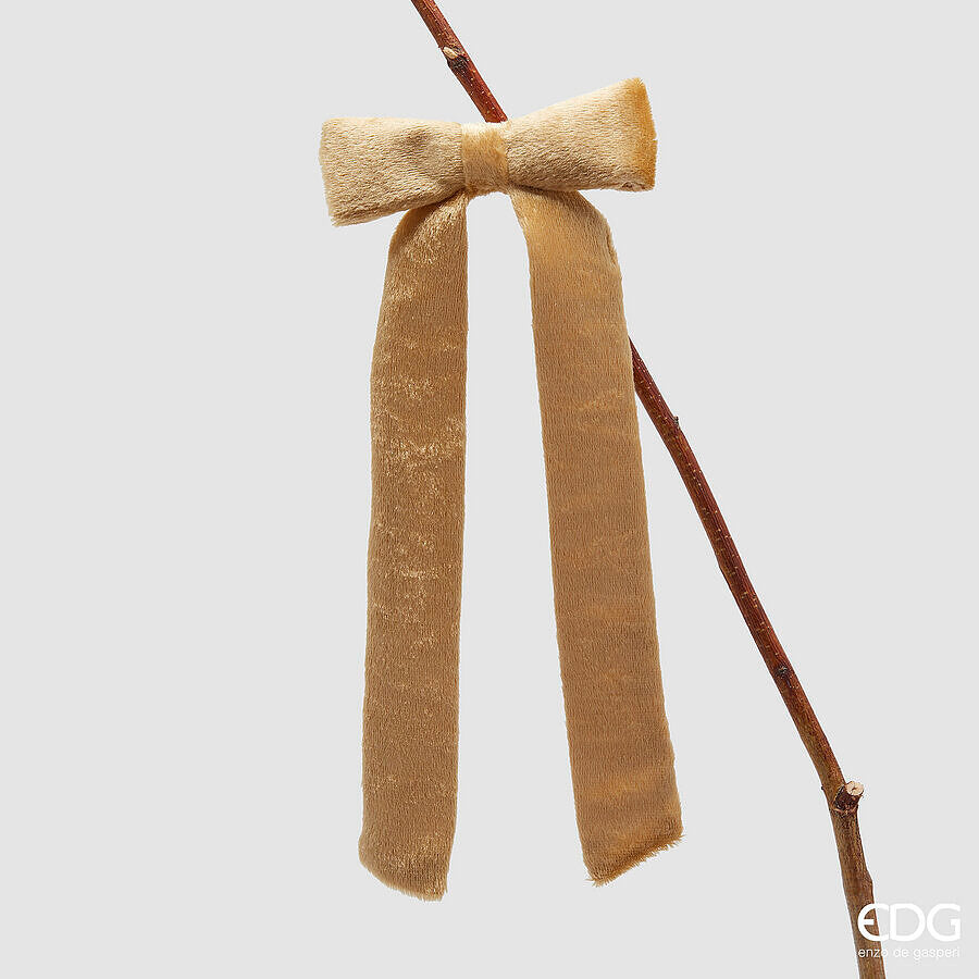 Ukras za jelku mašna sa štapom zlatna 15x30h cm