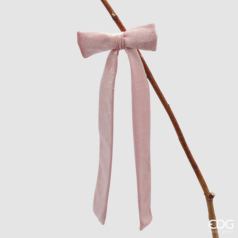 Ukras za jelku mašna sa štapom pink 15x30h cm