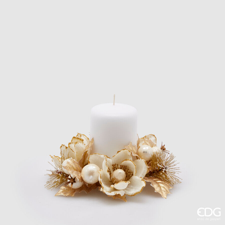 Vijenac Magnolija bijelo zlatni 15 cm