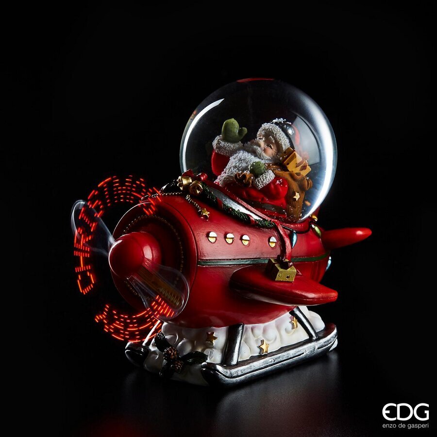 Figura - kugla sa Djed Mrazom + LED 15 cm