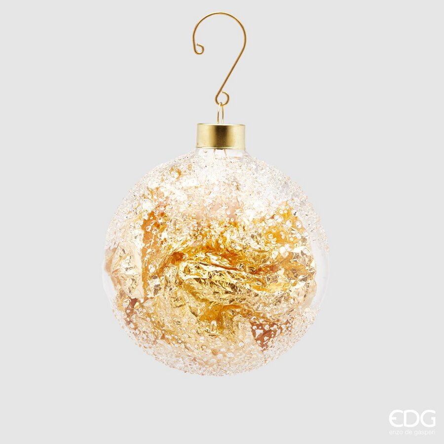 Novogodišnja staklena kugla Foil zlatna  10 cm