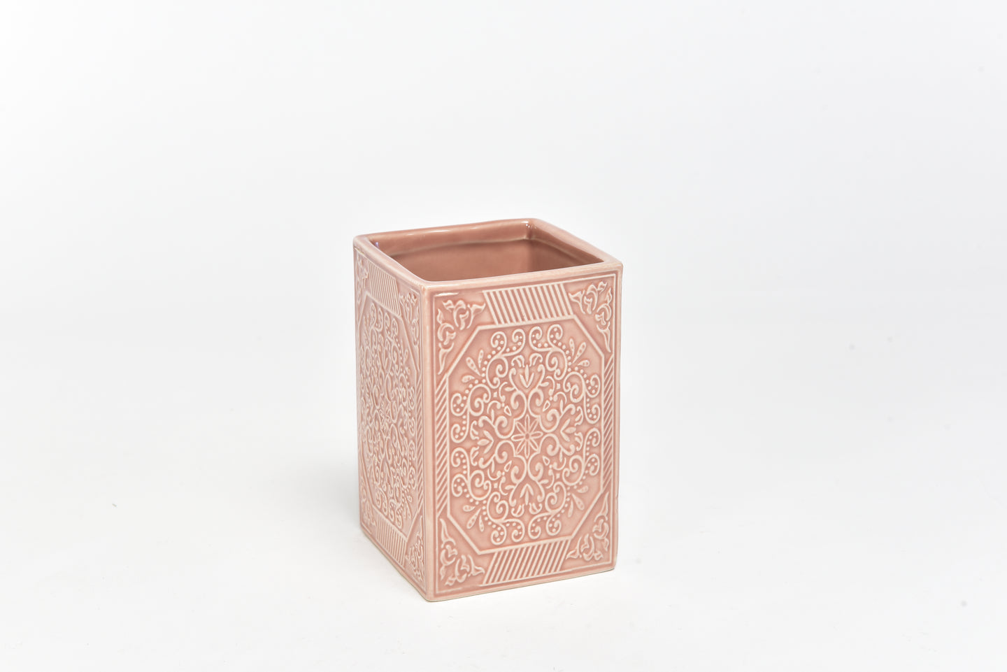 Čaša za četkice Mosaique Peach 7,5x7,5x11 cm