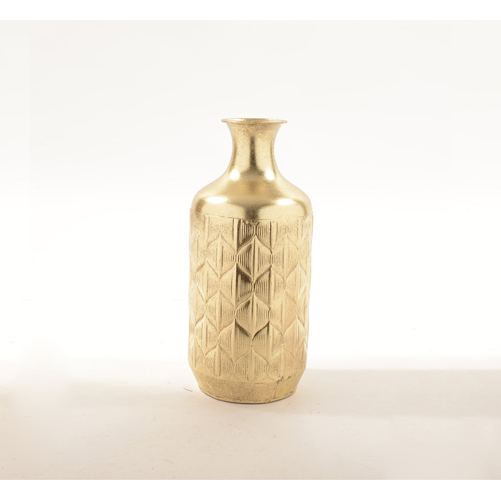 Vaza metal zlatna 15x34h cm