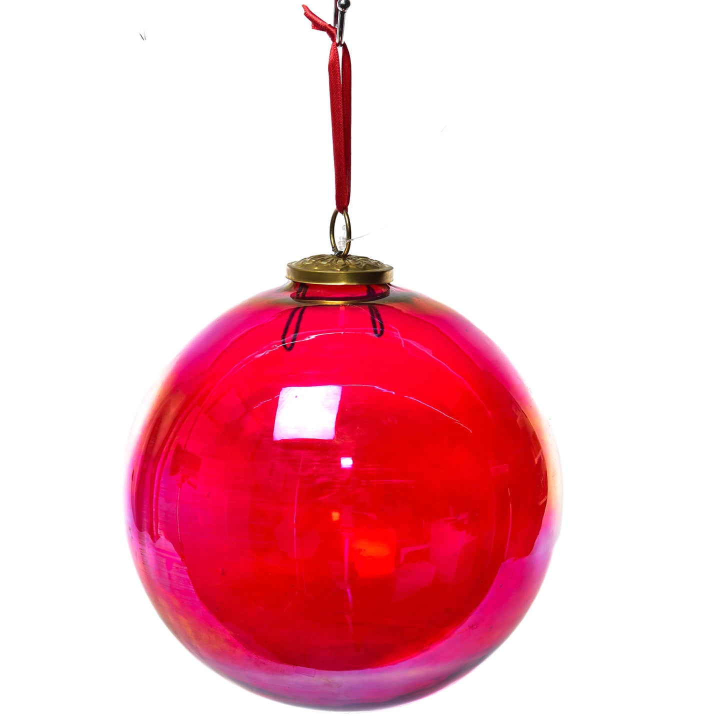 Novogodišnja kugla Lustro crvena 20 cm