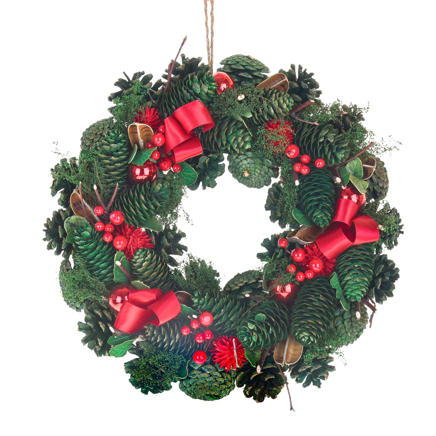 Vijenac sa šišarkama i mašnama 30 cm