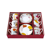 Učitajte sliku u preglednik galerije, Set 6 šolja sa tanjirićem Modernism 100 ml u poklon kutiji
